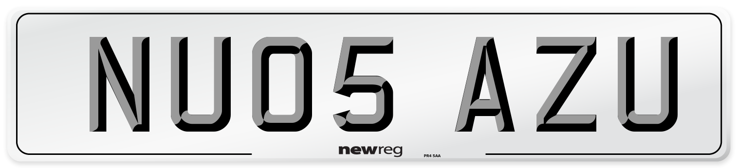 NU05 AZU Number Plate from New Reg